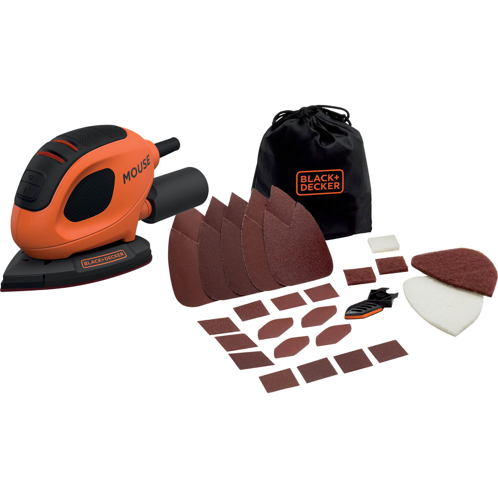 Image of Black and Decker Mouse Sander with Accessories and Bag
