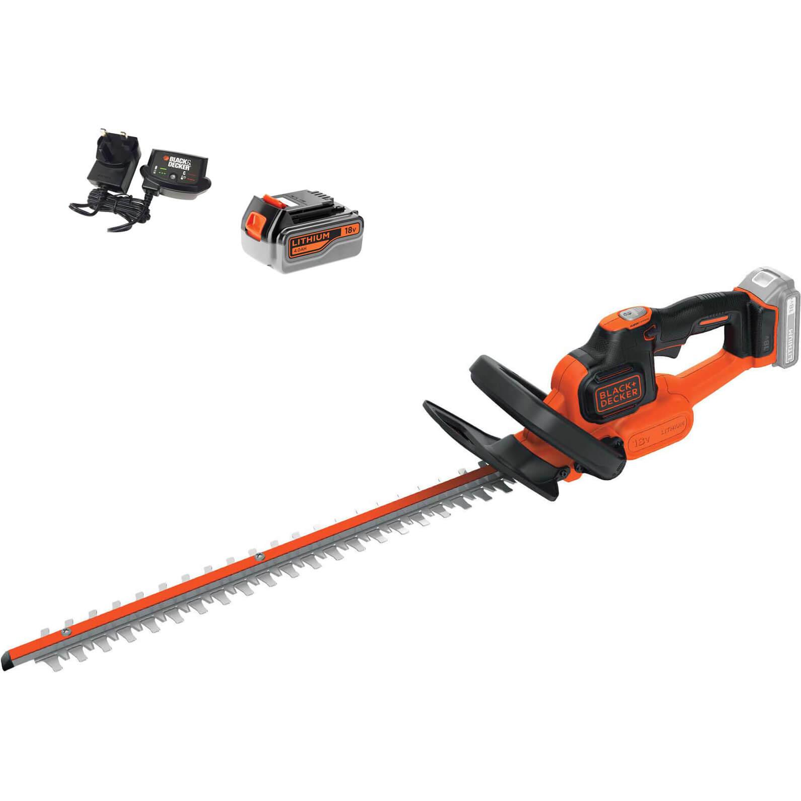 Image of Black and Decker GTC18452PC 18v Cordless Hedge Trimmer 450mm 1 x 4ah Li-ion Charger