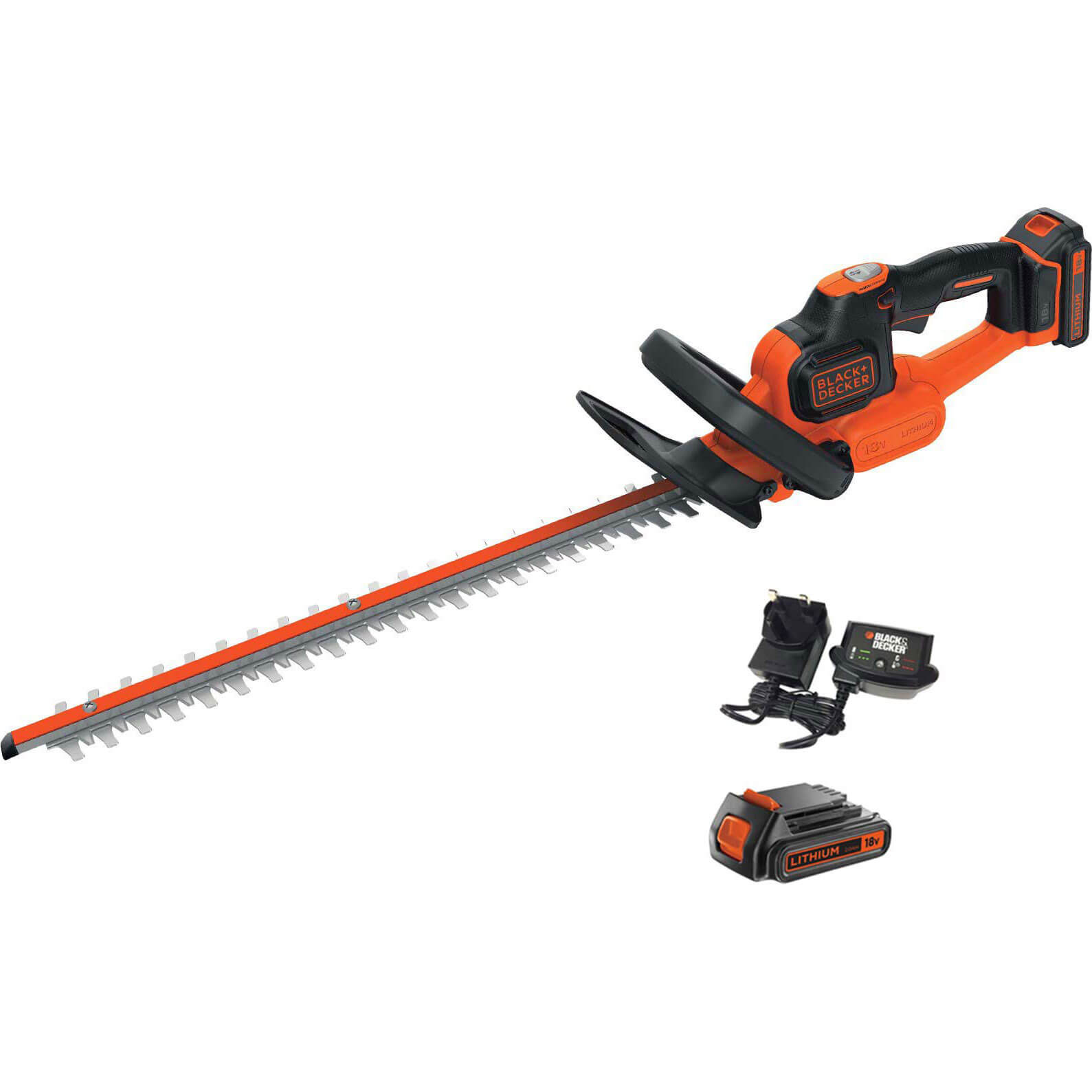 Image of Black and Decker GTC18452PC 18v Cordless Hedge Trimmer 450mm 2 x 2ah Li-ion Charger