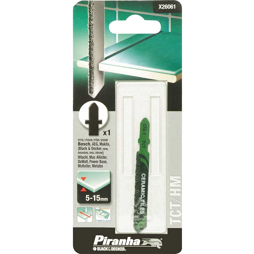 Black and Decker X26061 Piranha Tile and Fibreglass T Shank Jigsaw