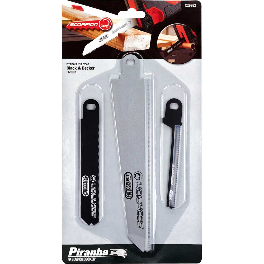 Black and Decker X29992 Piranha 3 Piece RS890 Scorpion Saw Blade Set
