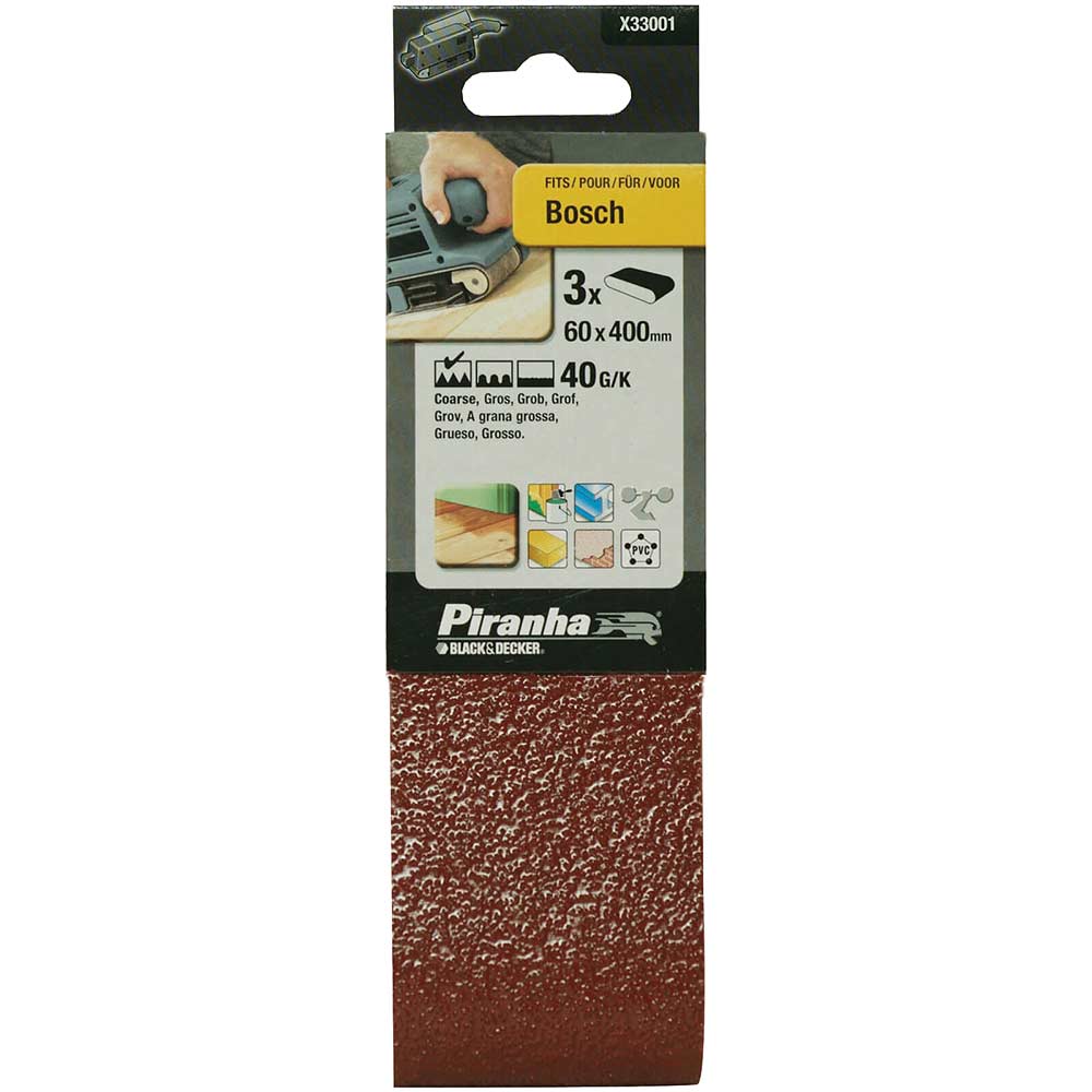 Black and Decker Piranha Sanding Belts 60mm x 400mm Sanding Belts