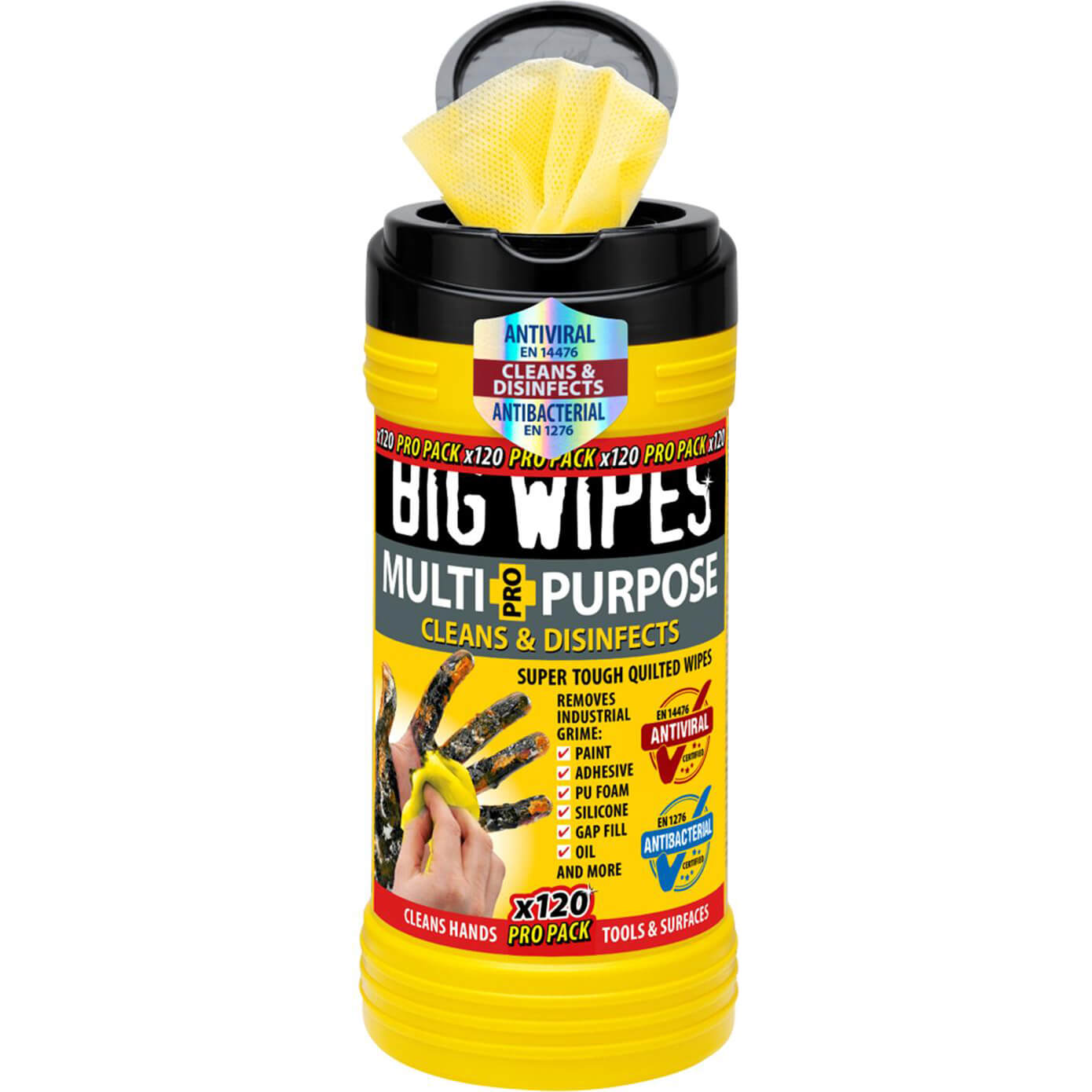Image of Big Wipes Multi Purpose Hand Cleaning Wipes Pack of 120