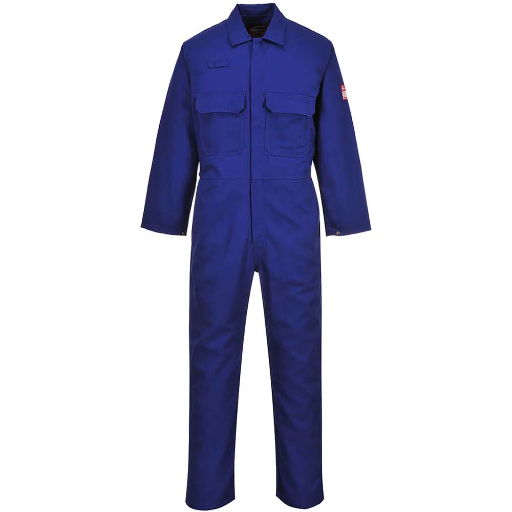 Image of Biz Weld Mens Flame Resistant Overall Royal Blue 3XL 34"
