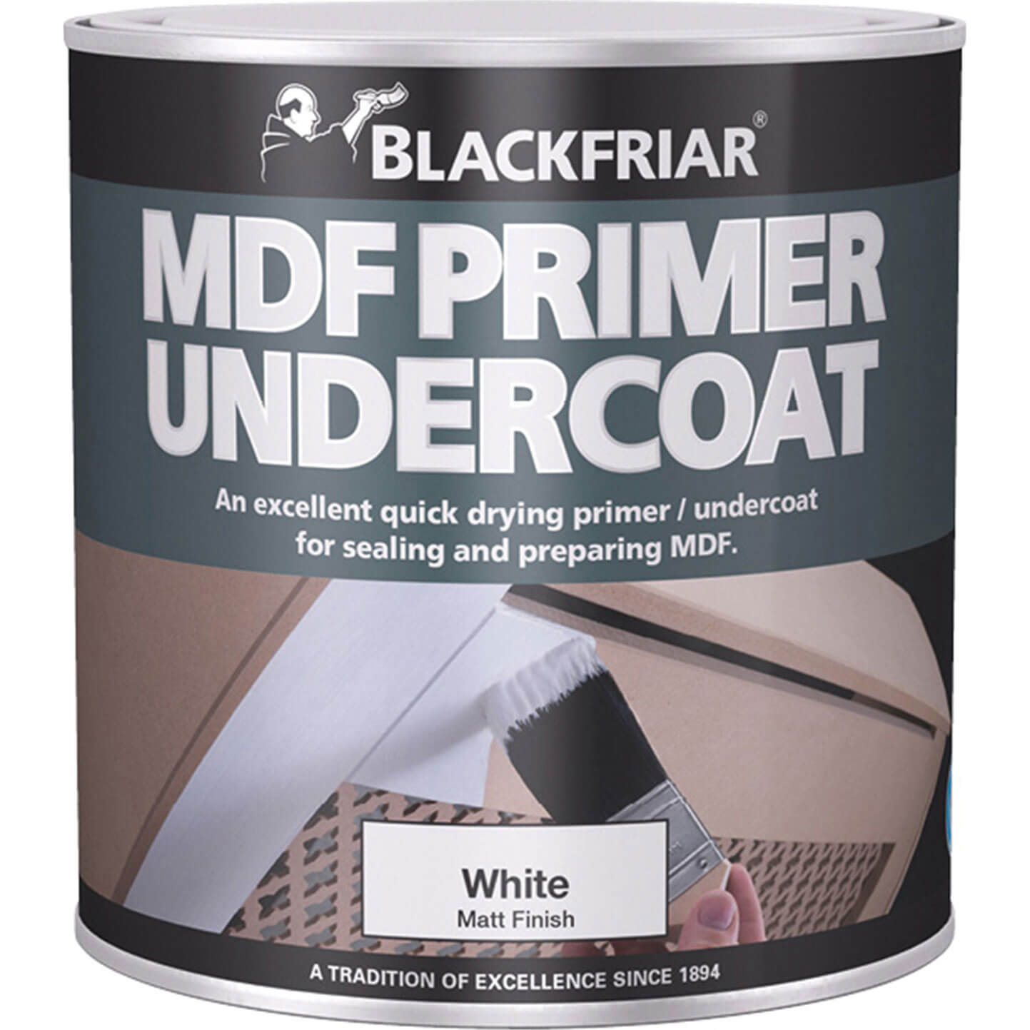 Image of Blackfriar Quick Drying MDF Primer Undercoat White 1l