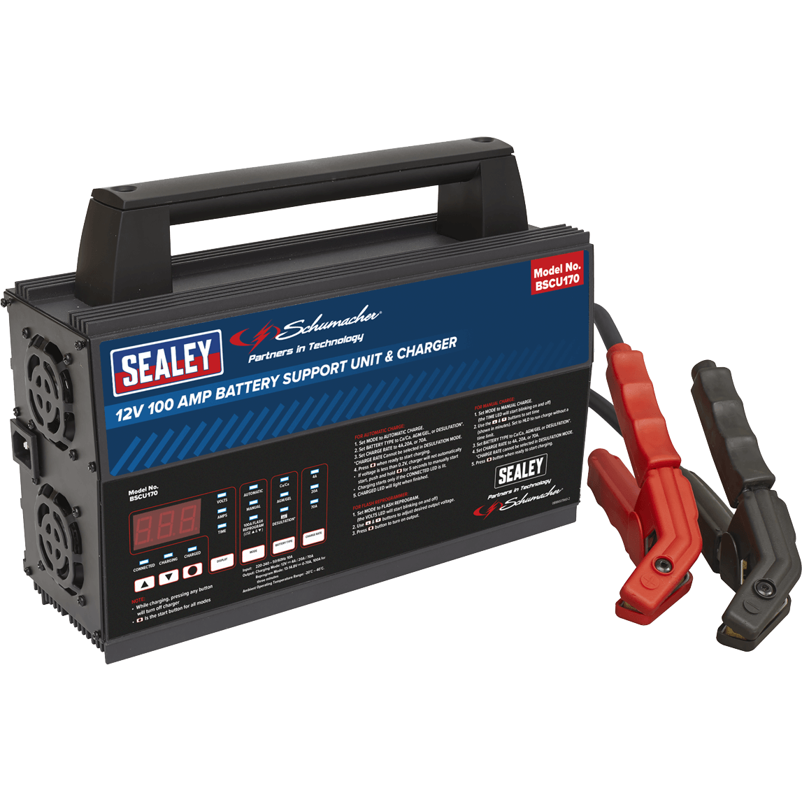 Sealey Schumacher BSCU170 Battery Support Unit and Charger 12v