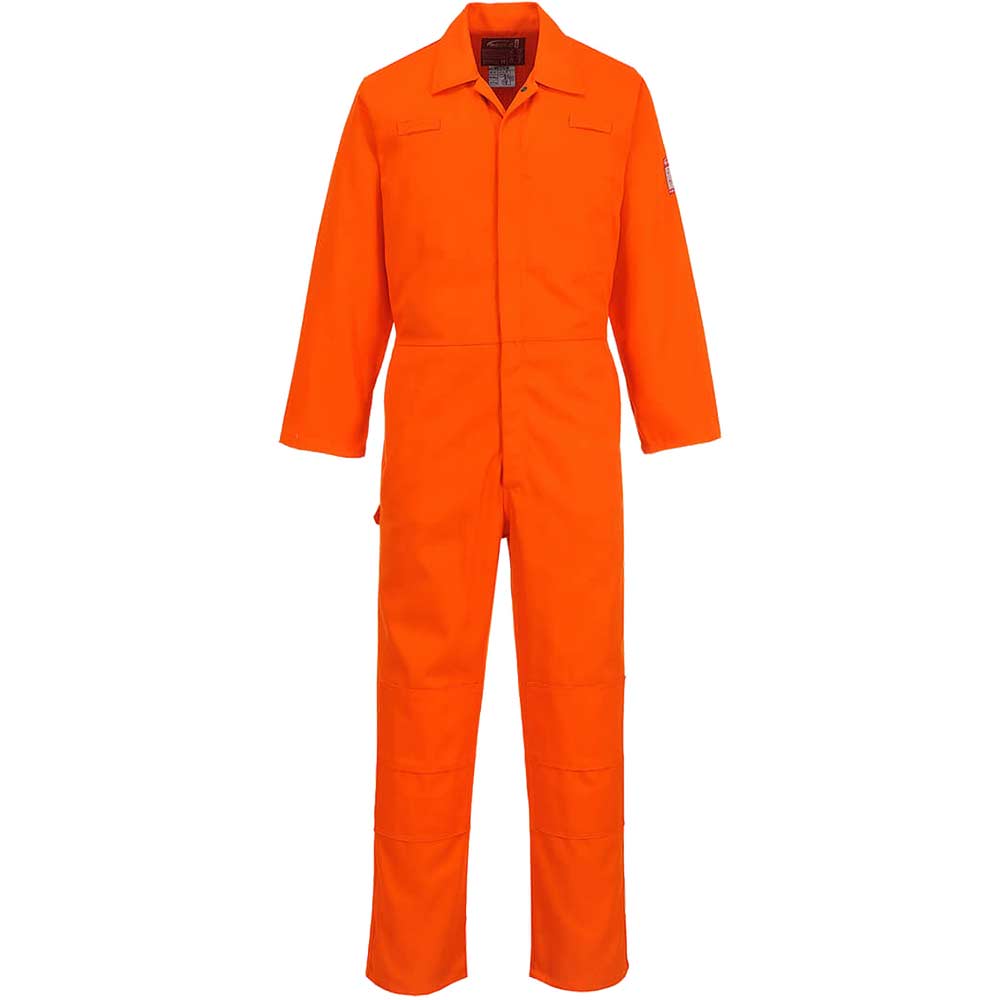 Image of Biz Weld Mens Flame Resistant Mole Skin Coverall Orange 2XL