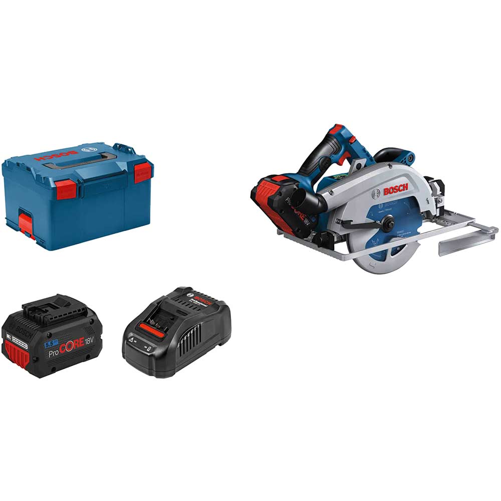 Photo of Bosch Gks 18v-68 Gc Biturbo 18v Brushless Guide Rail Compatible Connected Circular Saw 190mm 2 X 5.5ah Li-ion Charger Case