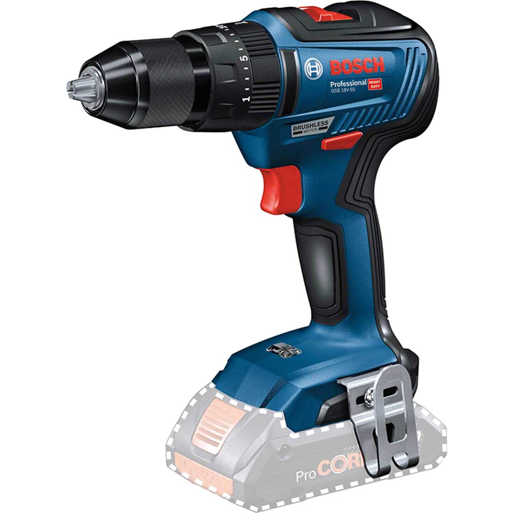 Photo of Bosch Gsb 18v-55 18v Cordless Brushless Combi Drill No Batteries No Charger No Case