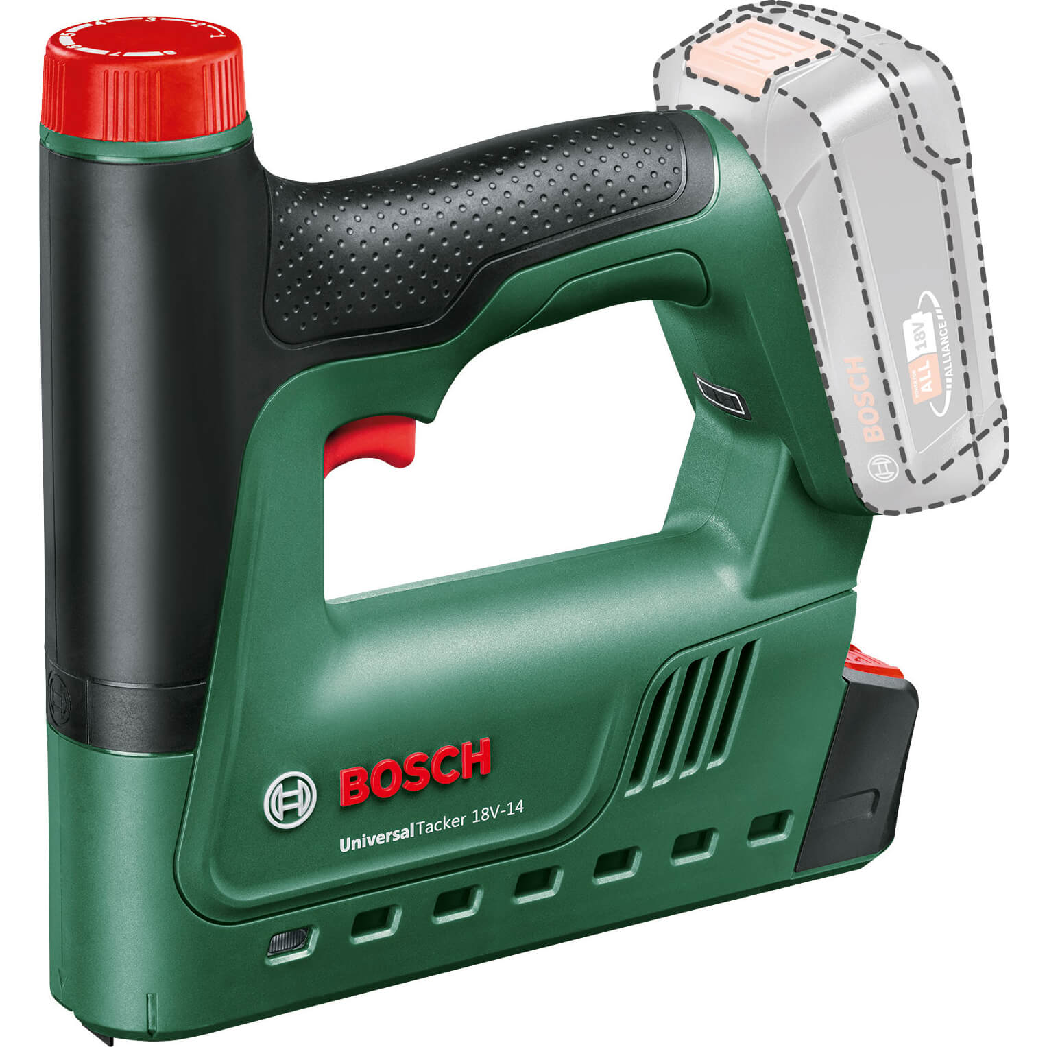 Image of Bosch UNIVERSAL TACKER 18V-14 18v Cordless Nail Tacker and Stapler No Batteries No Charger No Case