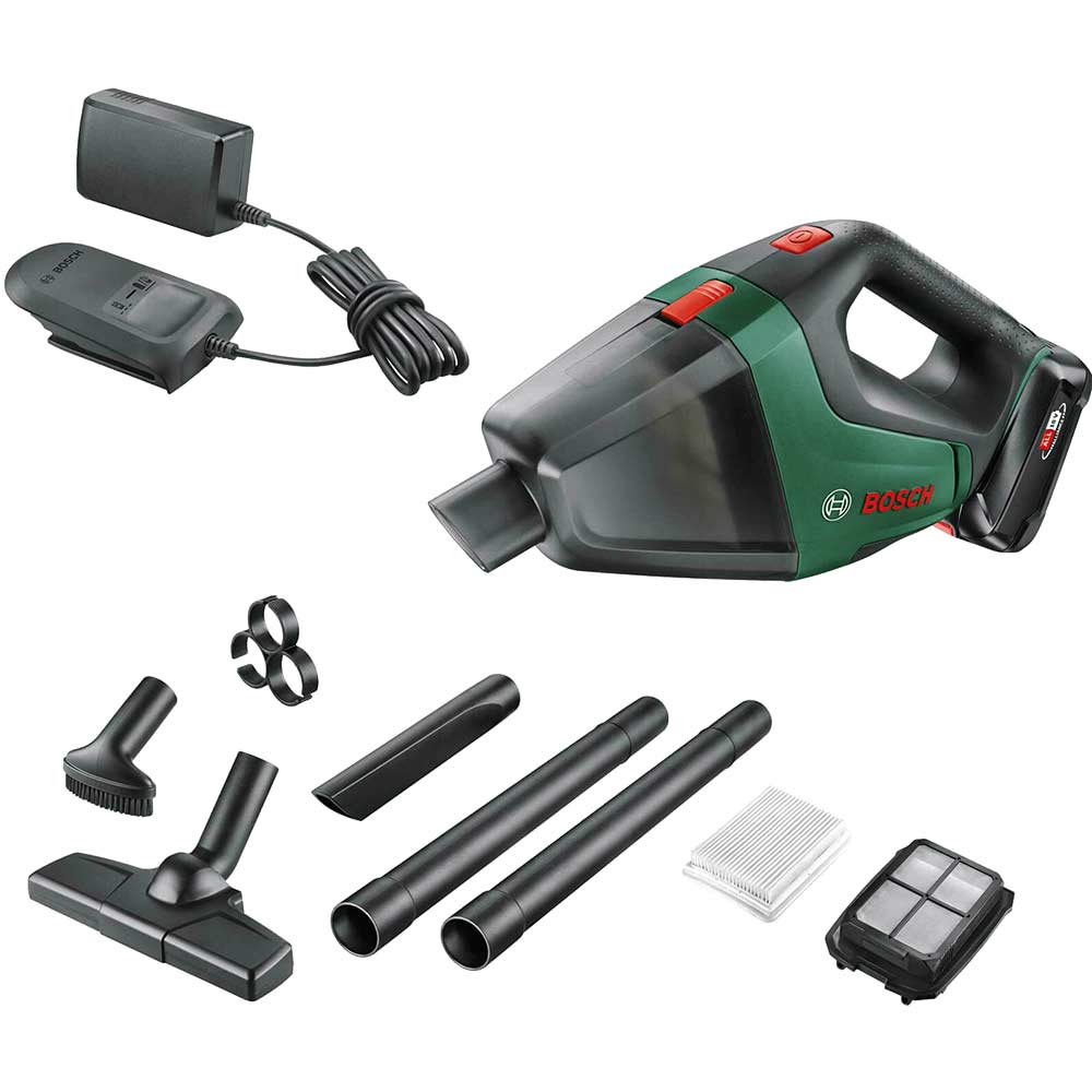 Image of Bosch UNIVERSALVAC 18v Cordless Hand Vacuum Cleaner 1 x 1.5ah Li-ion Charger No Case