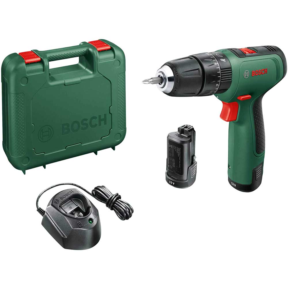 Image of Bosch EASYIMPACT 1200 12v Cordless Combi Drill 2 x 1.5ah Li-ion Charger Case