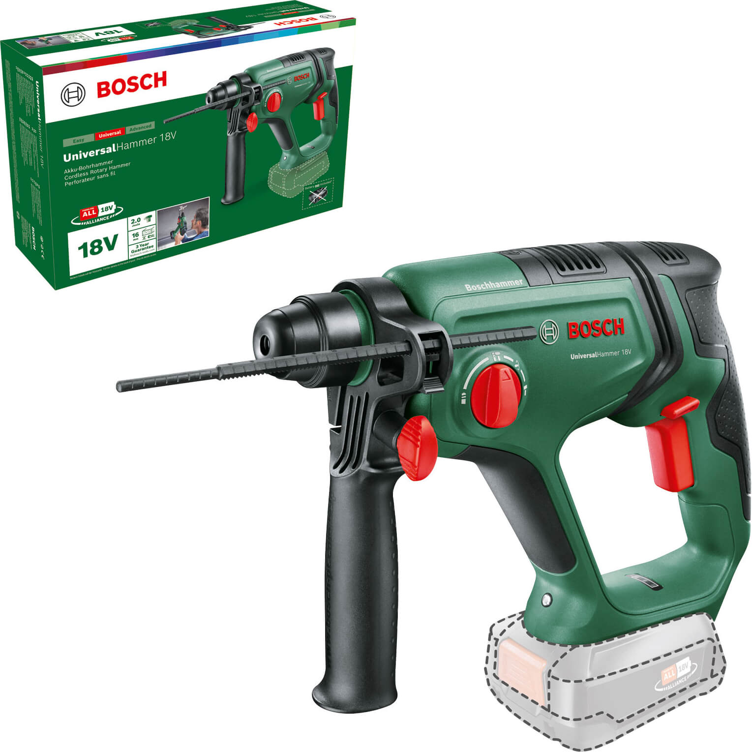 Bosch UNIVERSALHAMMER P4A 18v Cordless SDS Drill No Batteries No Charger No Case