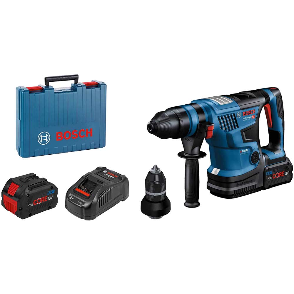 Bosch GBH 18V-34 CF BITURBO 18v Brushless SDS Plus Rotary Hammer Drill 2 x 5.5ah Li-ion Charger Case