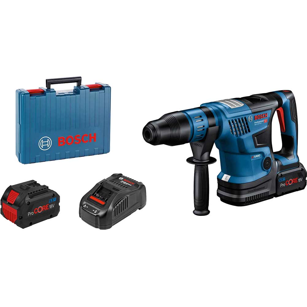 Photo of Bosch Gbh 18v-36 C Biturbo 18v Brushless Sds Max Rotary Hammer Drill 2 X 5.5ah Li-ion Charger Case