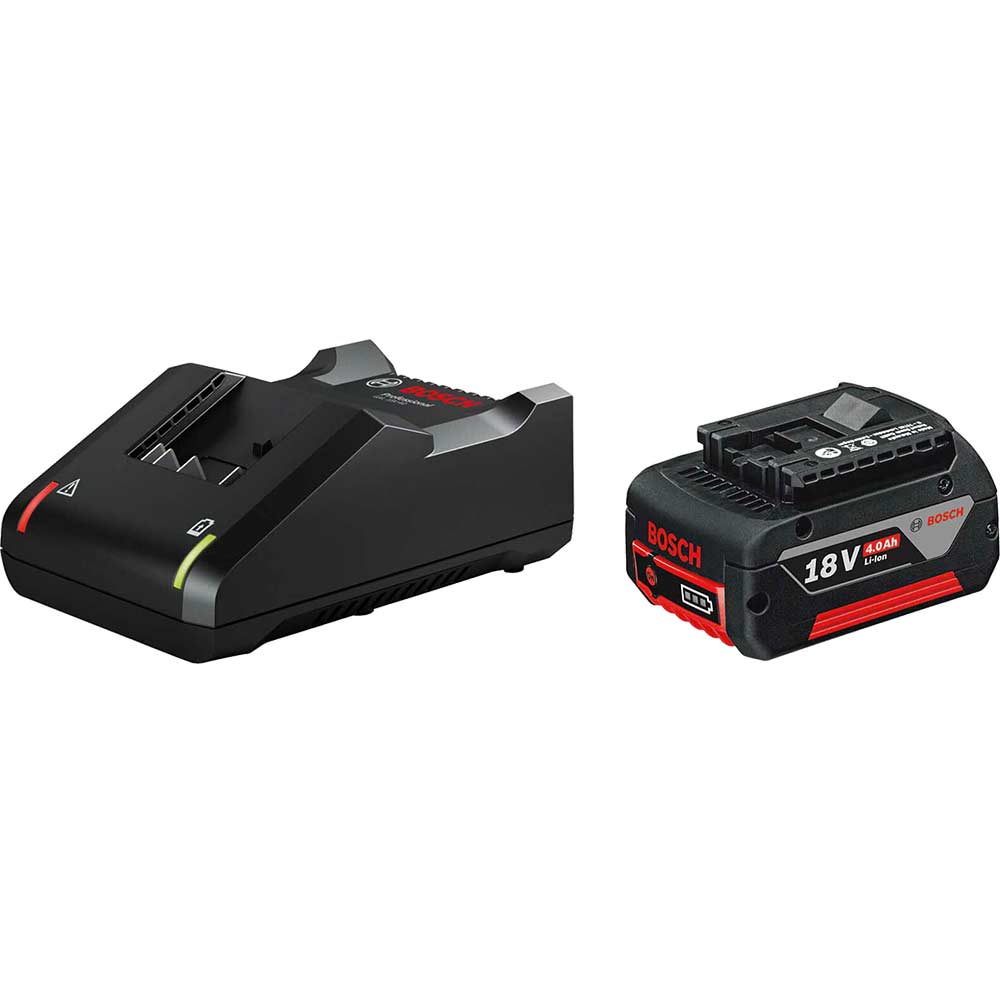 Bosch PRO Genuine 18v Cordless Liion Battery 4ah and Charger Set Battery Chargers