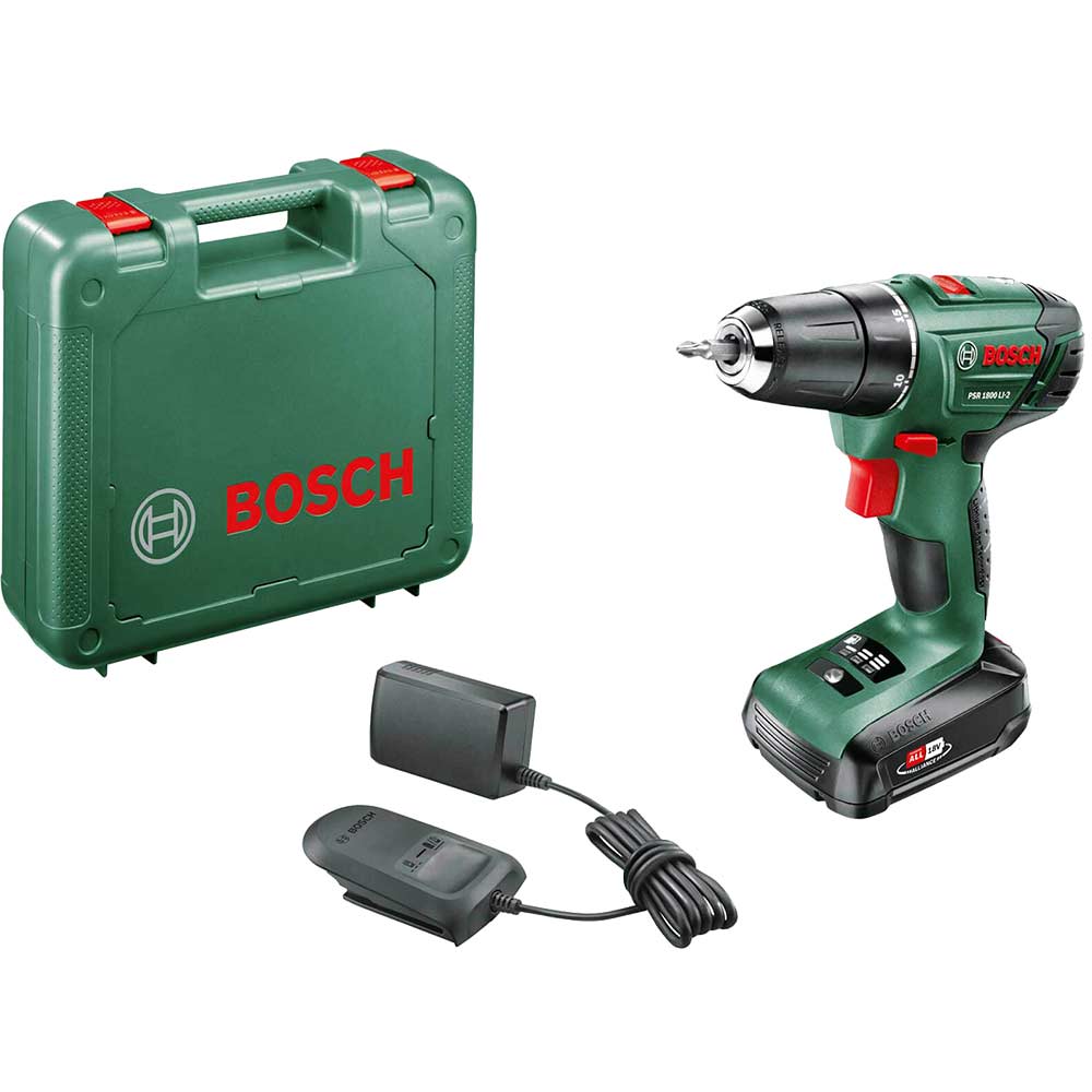 Photo of Bosch Psr 1800 Li-2 18v Cordless Drill Driver 1 X 2.5ah Li-ion Charger Case