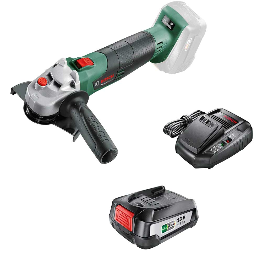 Bosch ADVANCEDGRIND P4A 18v Cordless Angle Grinder 125mm 1 x 2.5ah Li-ion Charger No Case