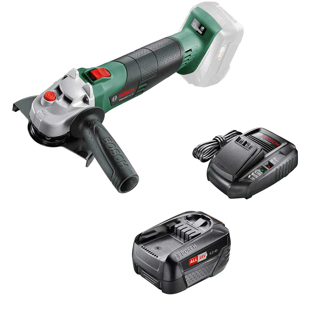 Image of Bosch ADVANCEDGRIND 18v Cordless Angle Grinder 125mm 1 x 4ah Li-ion Charger No Case