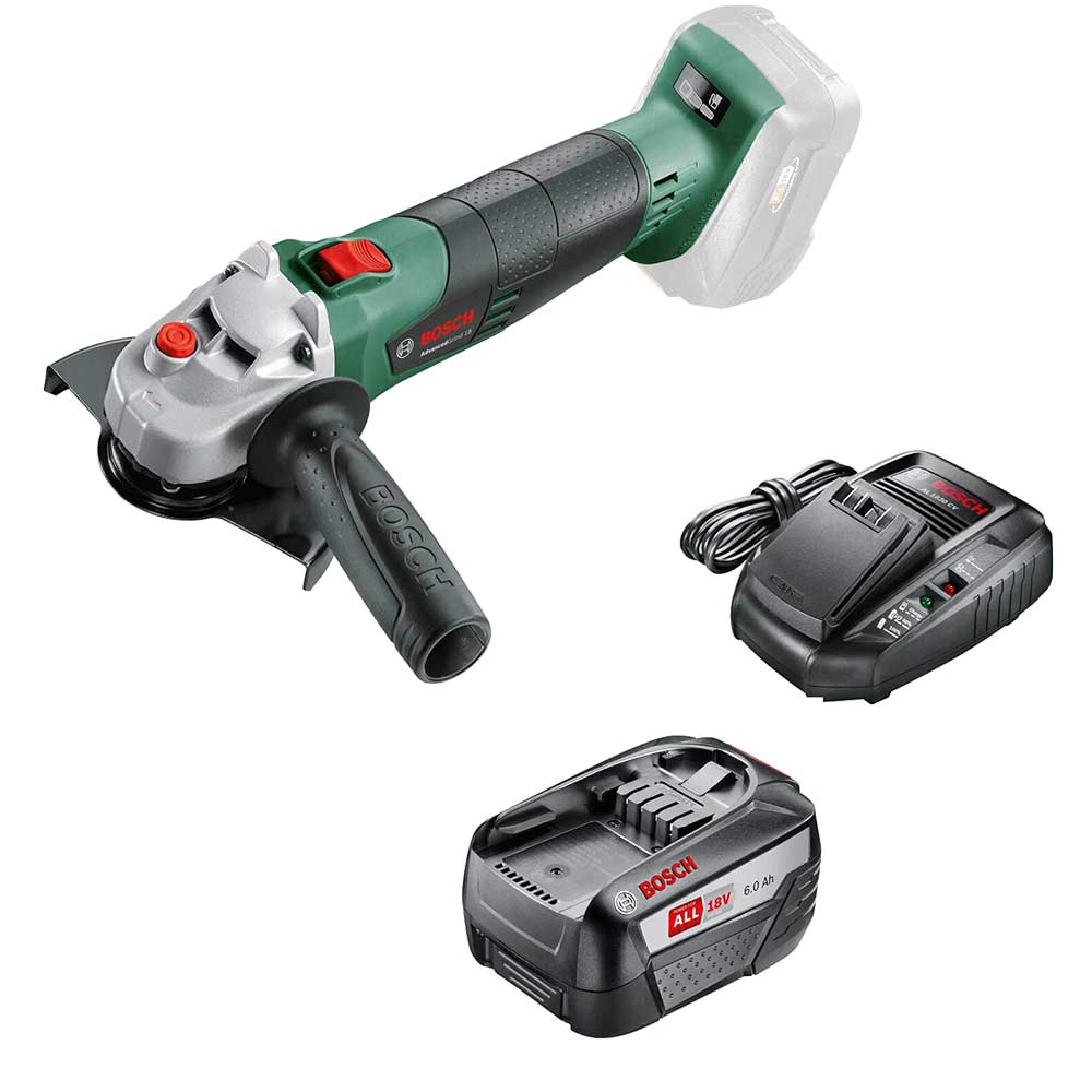 Image of Bosch ADVANCEDGRIND 18v Cordless Angle Grinder 125mm 1 x 6ah Li-ion Charger No Case
