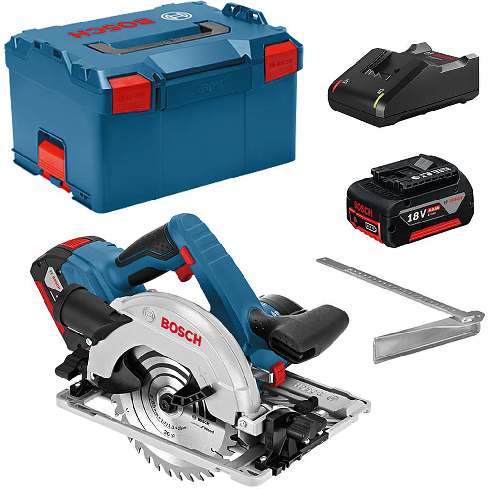 Image of Bosch GKS 18 V-57 Cordless Circular Saw 165mm 2 x 4ah Li-ion Charger Case