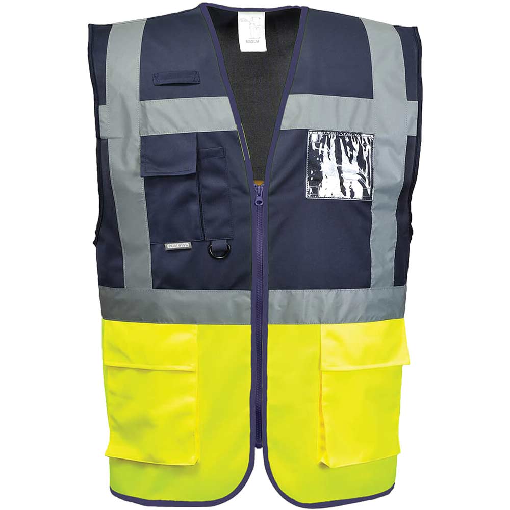 Photo of Portwest Paris Executive Class 1 Hi Vis Vest Yellow / Navy 3xl