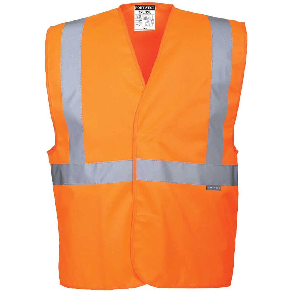 Photo of Portwest One Band And Brace Class 2 Hi Vis Vest Orange S / M