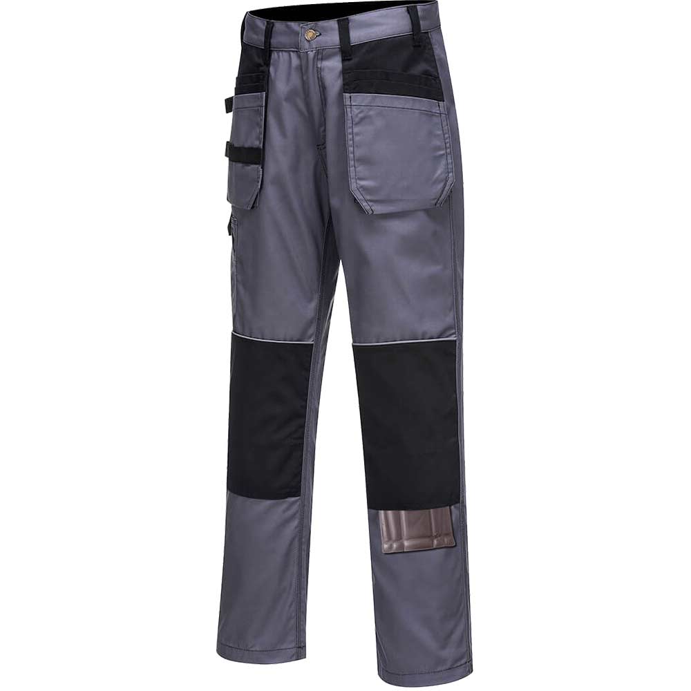 Image of Portwest C720 Tradesman Holster Trousers Grey / Black 32" 33"