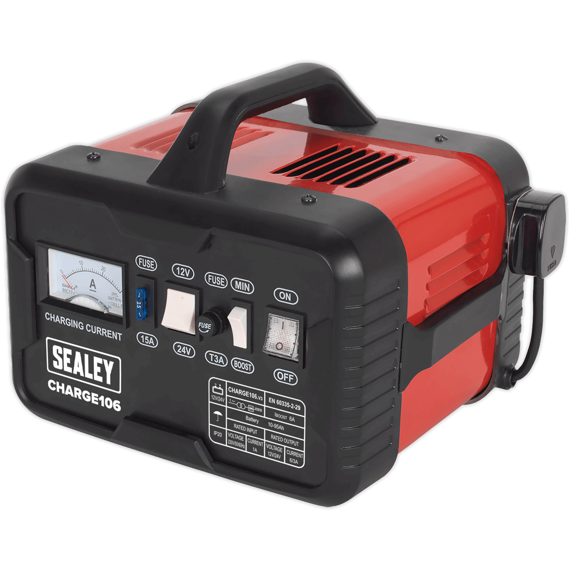 Sealey CHARGE106 Automotive Battery Charger 12v or 24v
