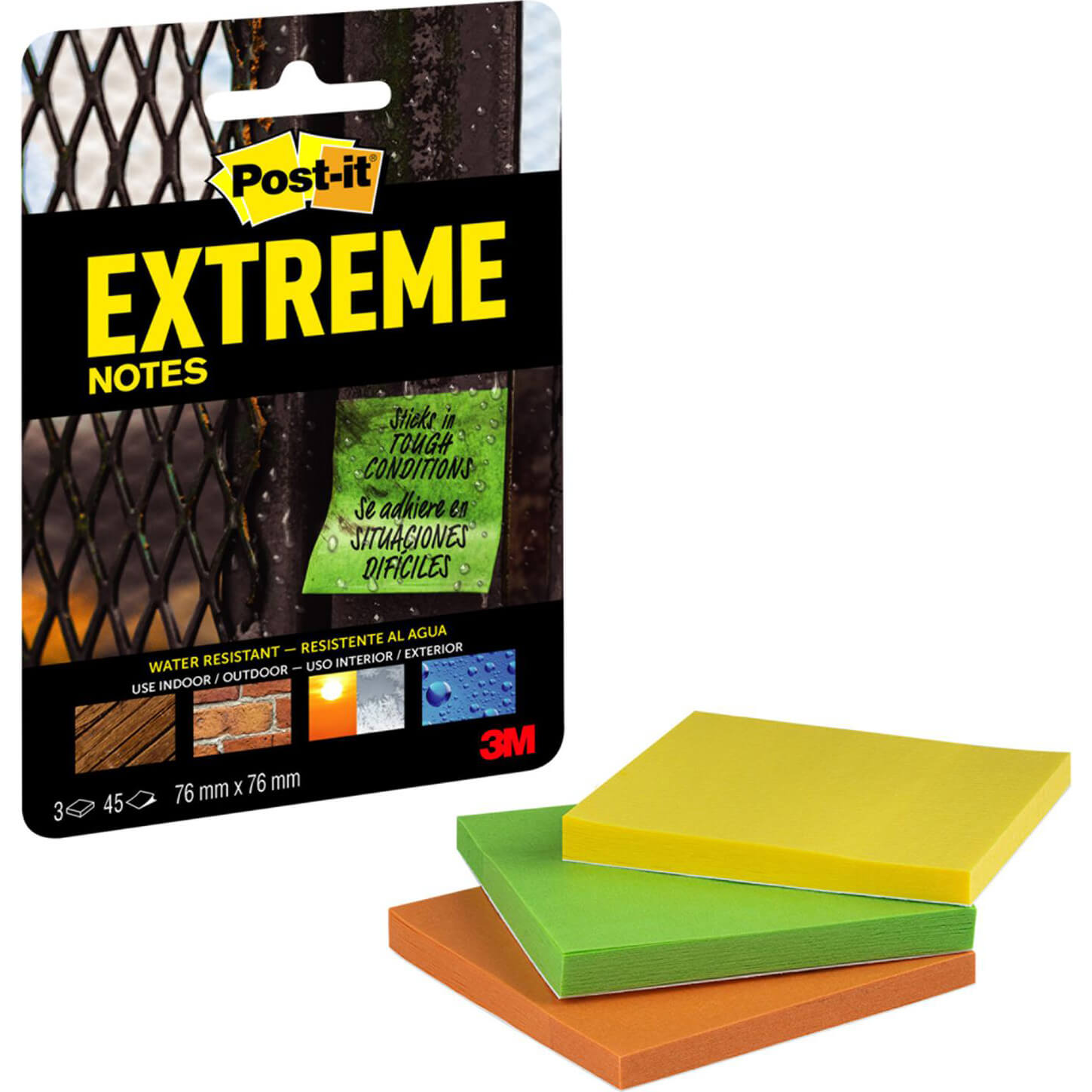 Photo of Command Post-it Extreme Notes 76mm 76mm Pack Of 3