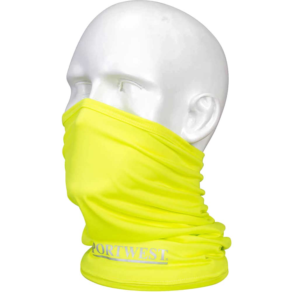 Image of Portwest Anti Microbial Multiway Scarf Yellow One Size