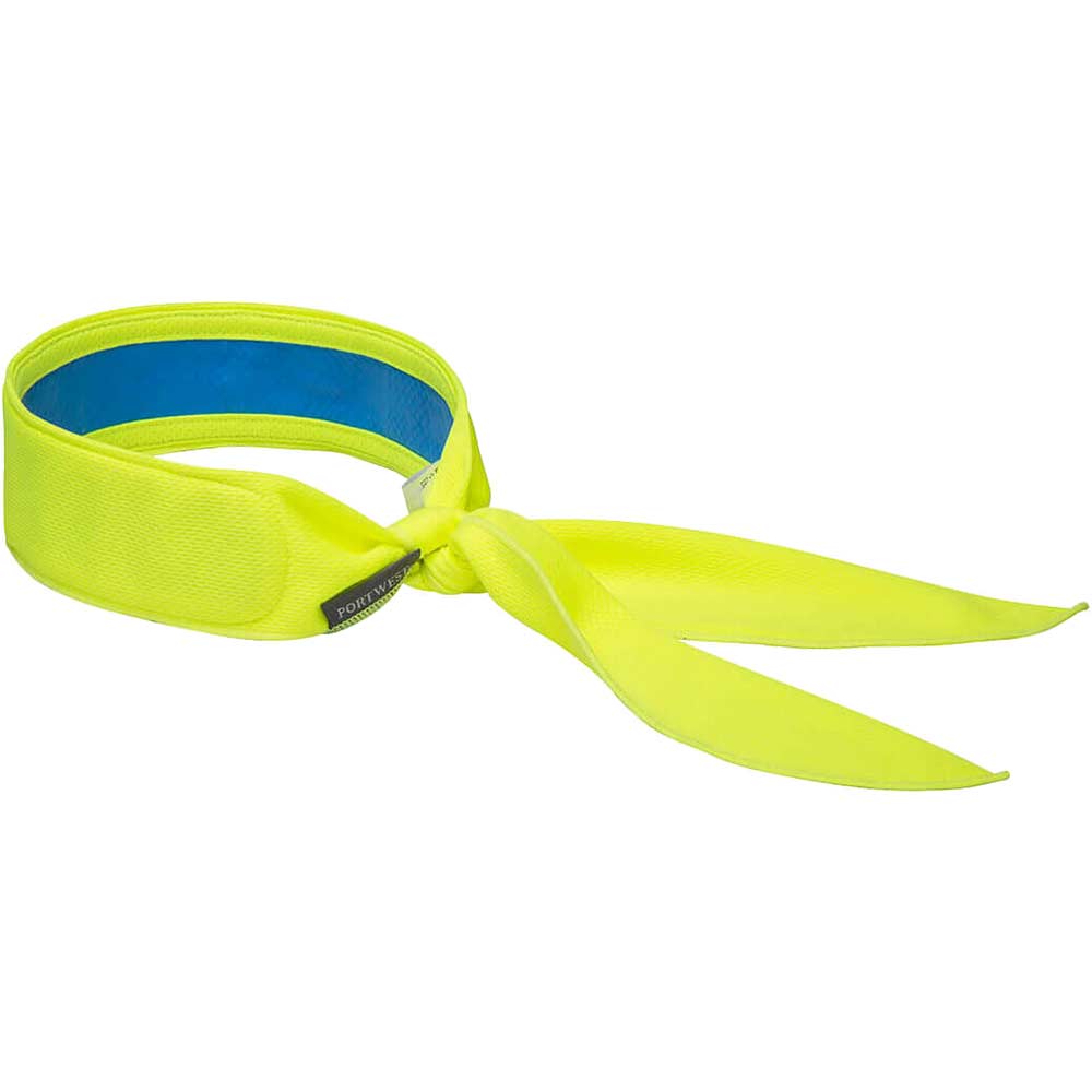 Image of Portwest Cooling Neck Scarf Yellow One Size