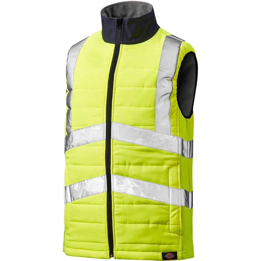 Dickies Mens HiVis Loudon Gilet Yellow / Navy S