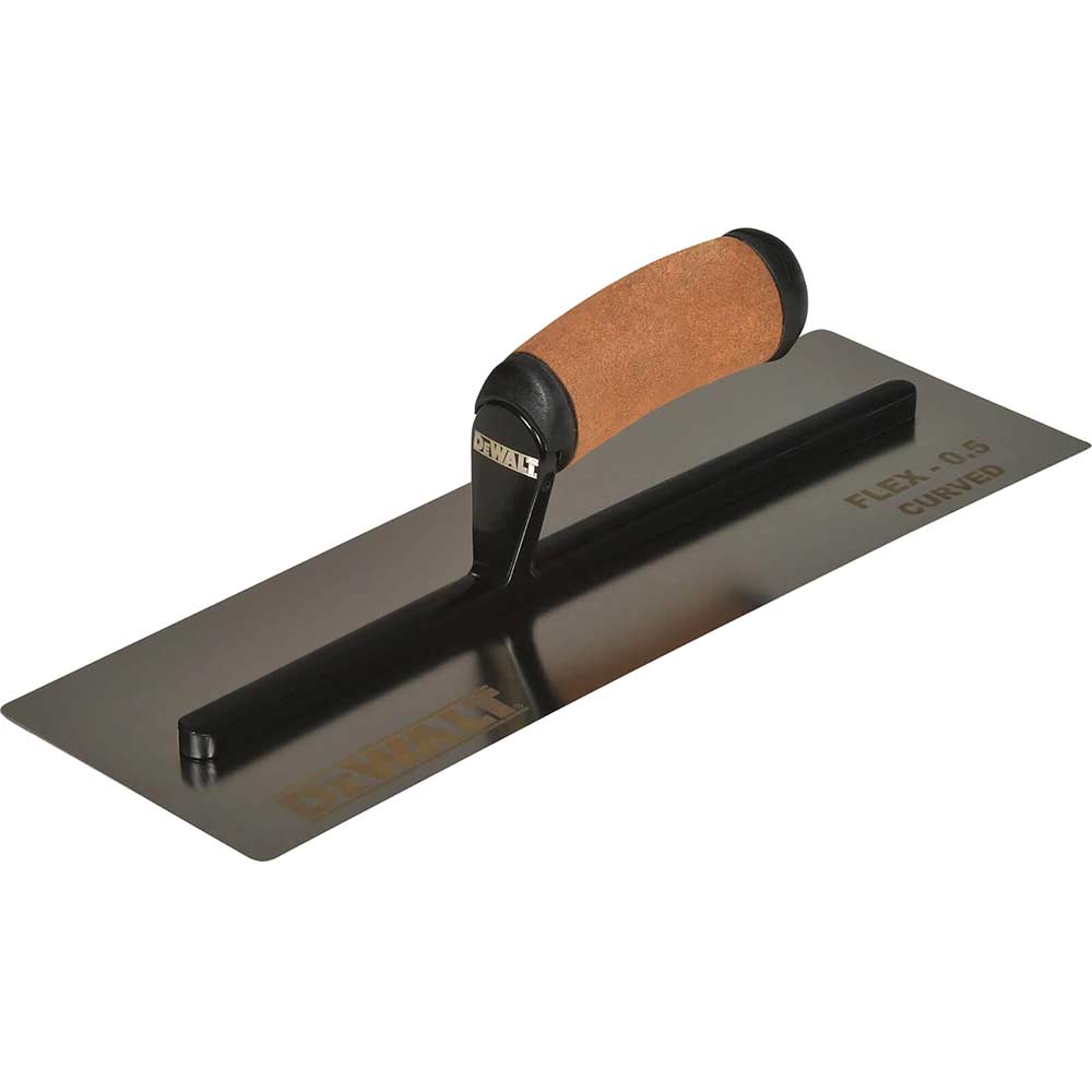 Photo of Dewalt Drywall Flex Stainless Steel Curved Trowel Leather Handle 14