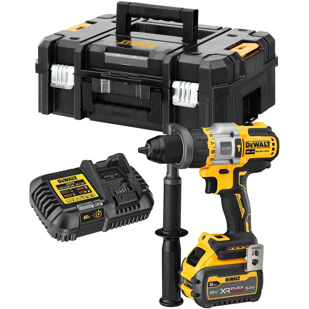 Image of DeWalt DCD999 18v XR Cordless High Power Combi Hammer Drill 1 x 6ah Li-ion Charger Case