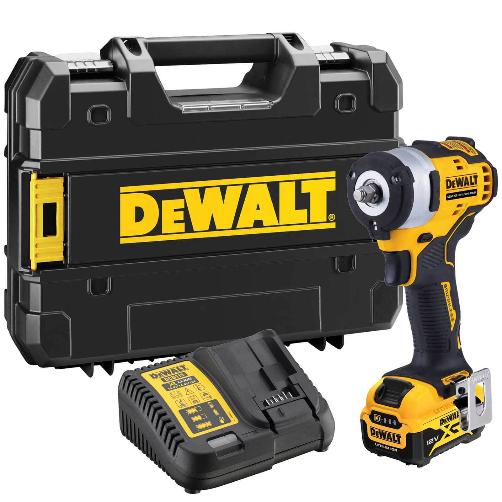 DeWalt DCF903 12v XR Cordless Brushless Compact 3/8" Drive Impact Wrench 1 x 5ah Li-ion Charger Case