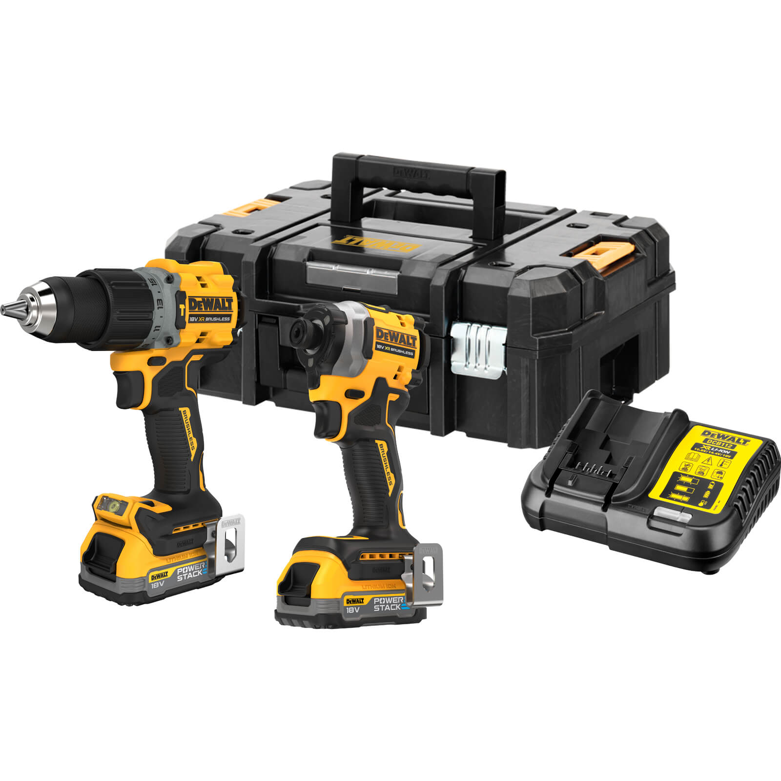 Photo of Dewalt Dck2050e2t 18v Xr Brushless Powerstack Combi Drill And Impact Driver 2 X 1.7ah Li-ion Charger Case
