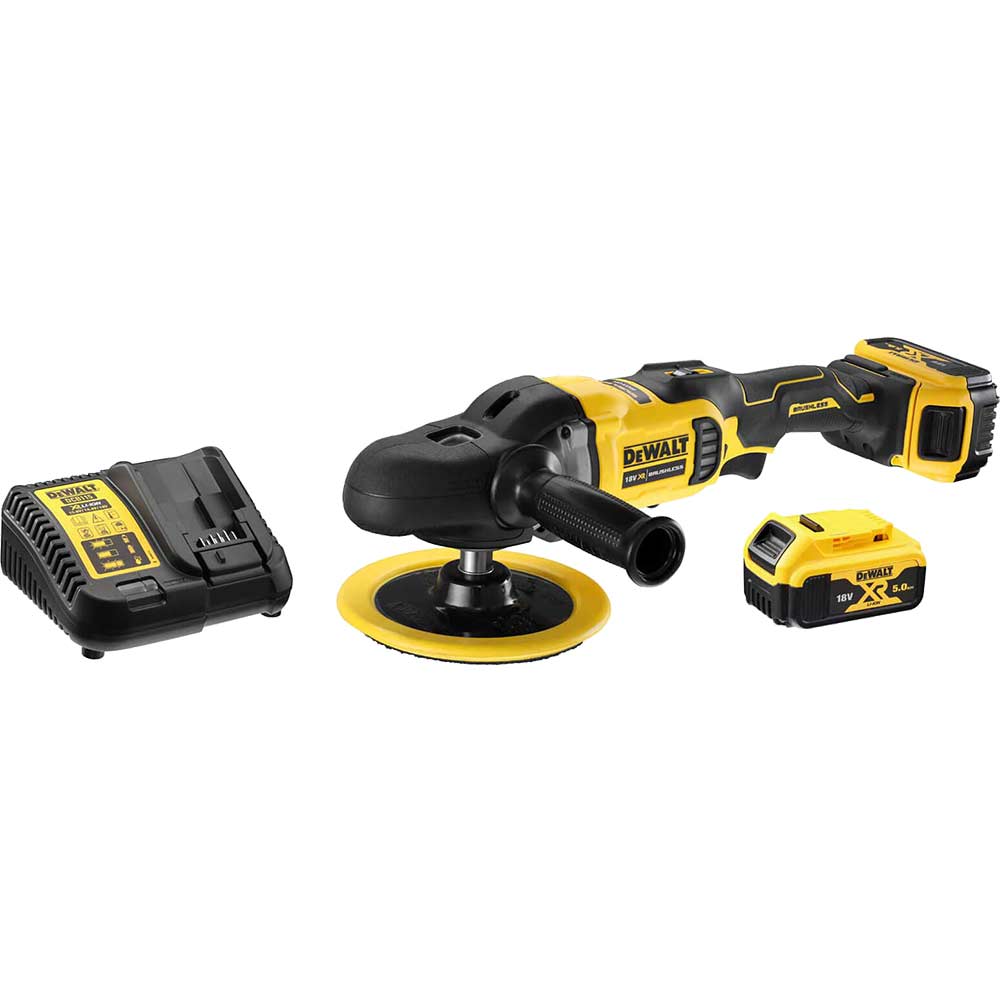 Photo of Dewalt Dcm849 18v Xr Brushless Rotary Polisher 2 X 5ah Li-ion Charger Case