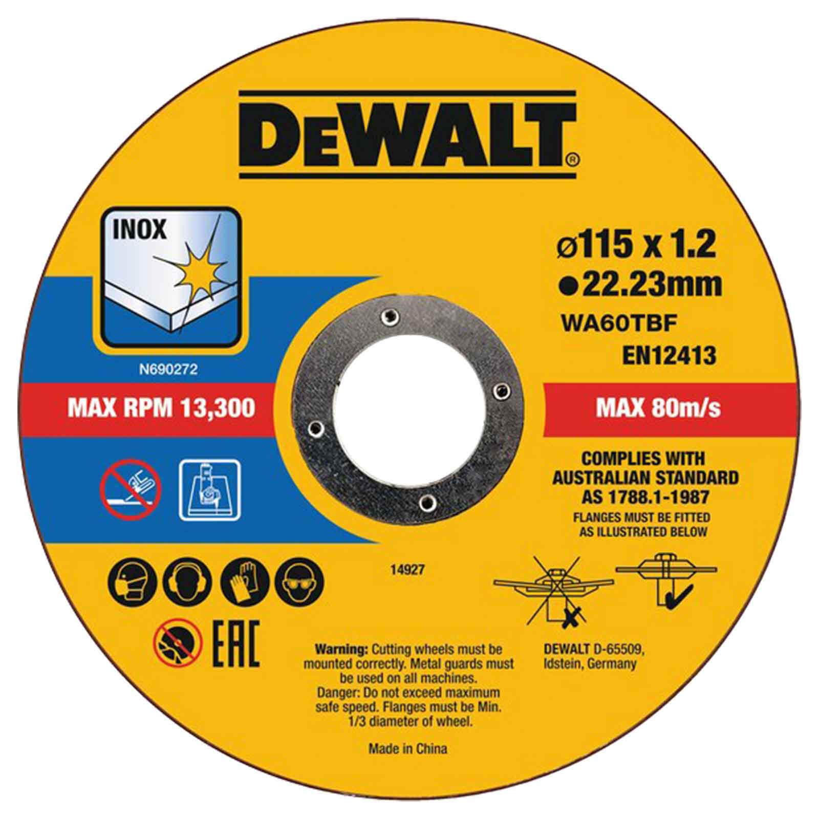 Photo of Dewalt Thin Stainless Steel Cutting Disc 115mm Pack Of 10