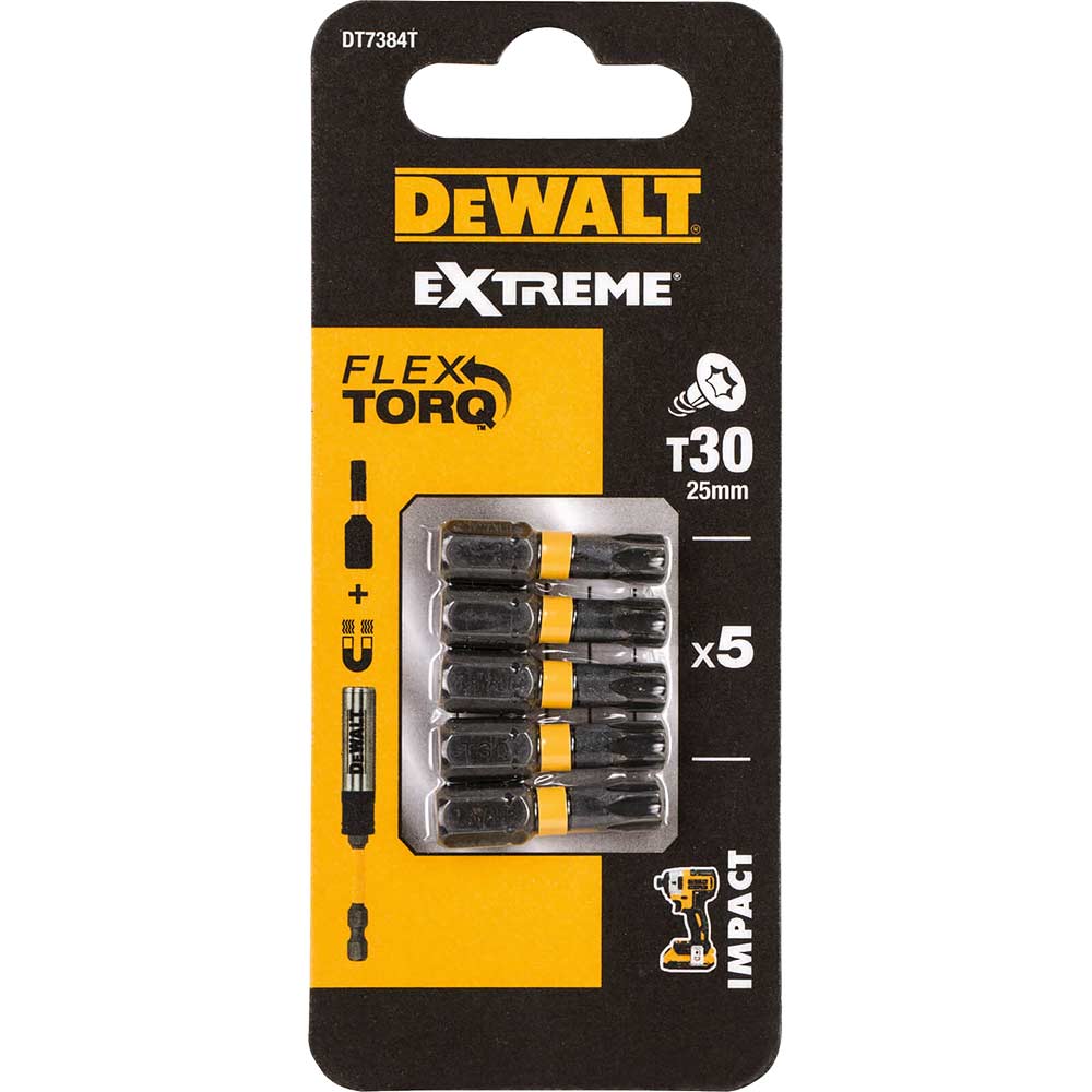 Photo of Dewalt Torx Extreme Impact Torsion Screwdriver Bit T30 25mm Pack Of 5