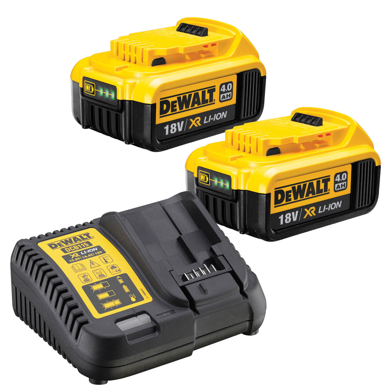 Interpret soft hide DeWalt 18v XR Cordless Twin Li-ion Battery and Charger Pack 4ah | Battery  Packs
