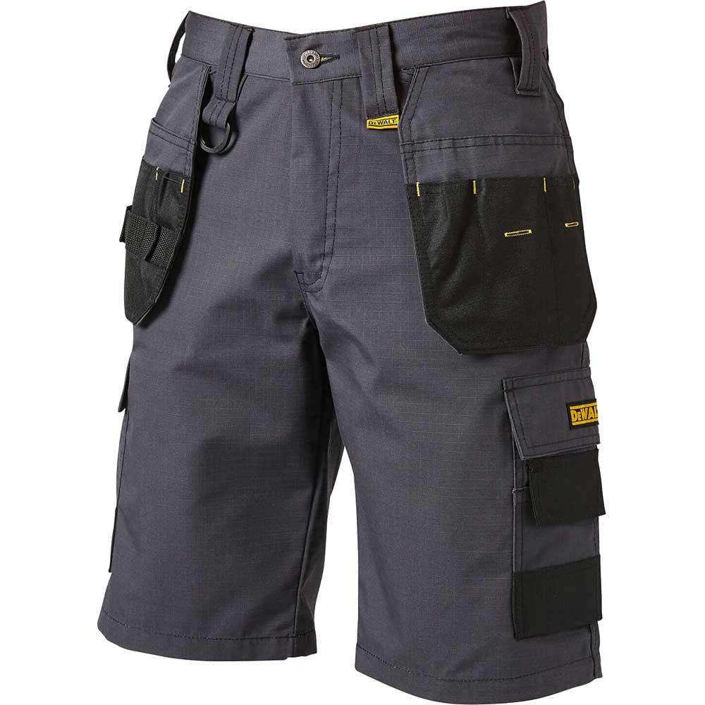 Photo of Dewalt Cheverley Ripstop Multi Pocket Work Shorts Grey 36