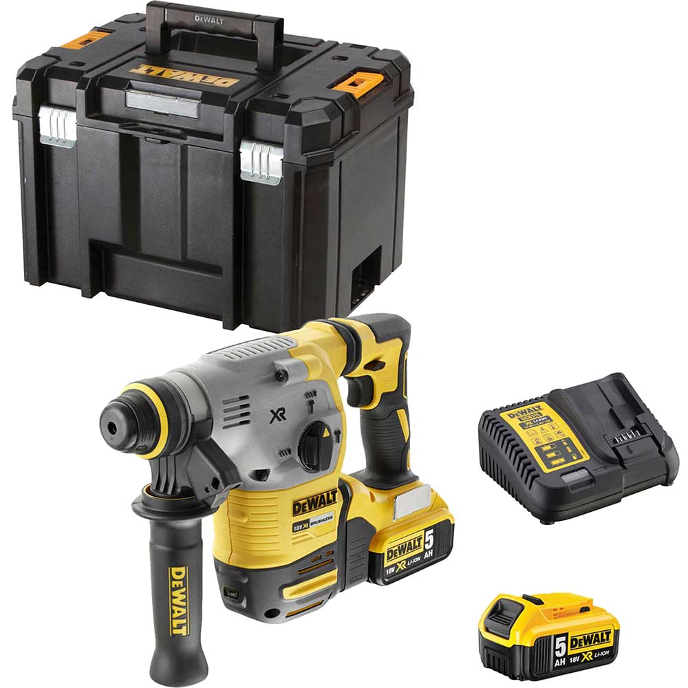 Photo of Dewalt Dch283 18v Xr Cordless Brushless Sds Plus Hammer Drill 2 X 5ah Li-ion Charger Case