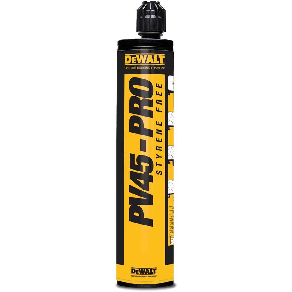 Image of DeWalt PV-45 PRO Syrene Free Chemical Anchor Cartridge 300ml