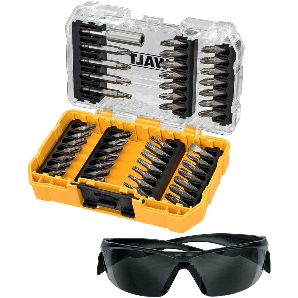Photo of Dewalt 47 Piece Screwdriver Bit Set In Tough Case And Safety Glasses