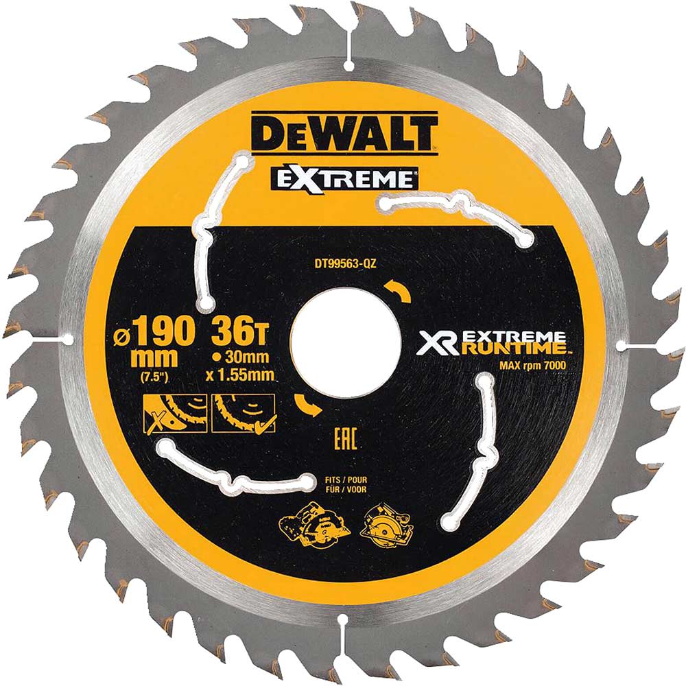Photo of Dewalt Extreme Runtime Circular Saw Blade 190mm 36t 30mm