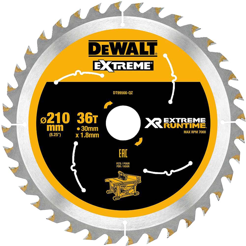 Photo of Dewalt Extreme Runtime Circular Saw Blade 210mm 36t 30mm