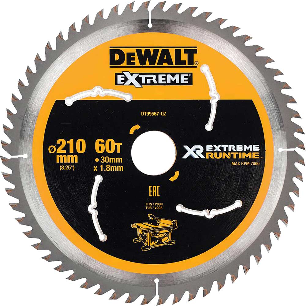 Photo of Dewalt Extreme Runtime Circular Saw Blade 210mm 60t 30mm