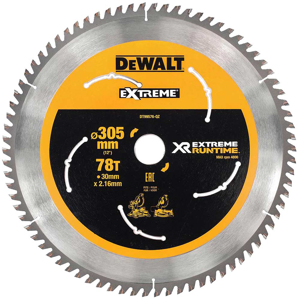 Photo of Dewalt Cordless Xr Flexvolt Mitre Saw Blade 305mm 78t 30mm
