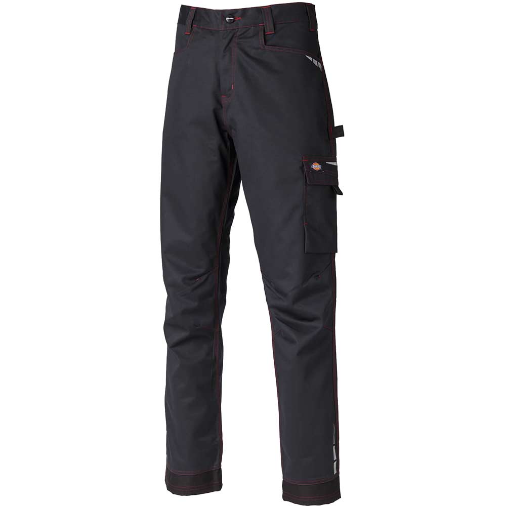 Image of Dickies Mens Lakemont Trousers Black / Red 44" 32"